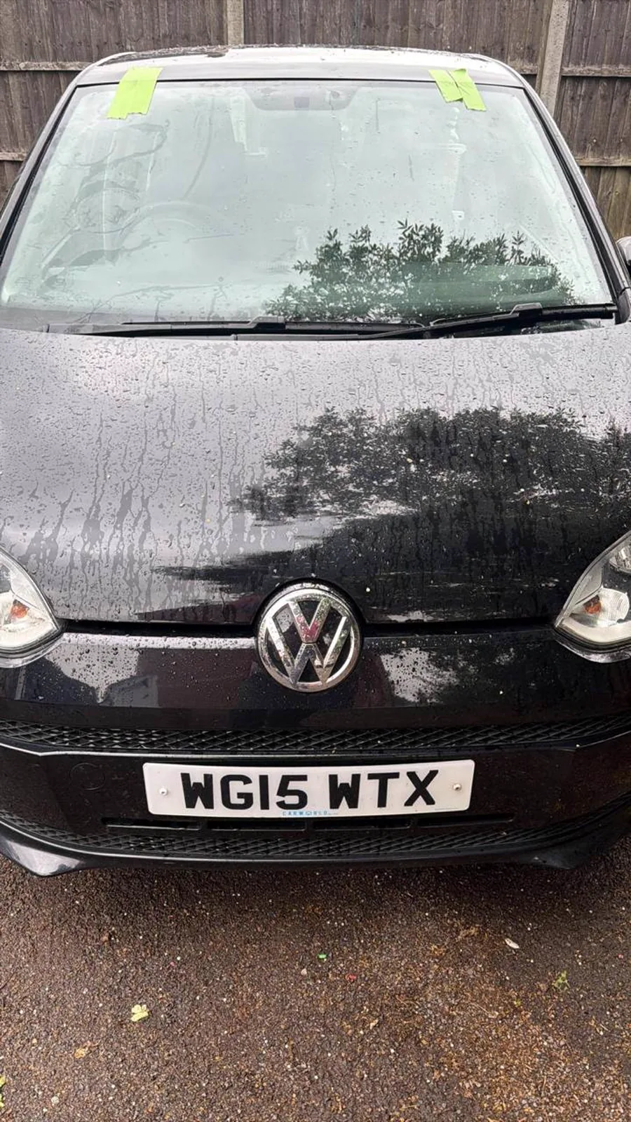 Completed replacement windscreen on a Volkswagen